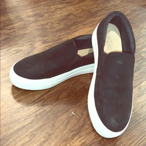 black platform slip ons